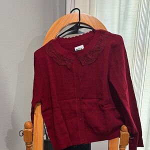 Women's Burgundy Cardigan Sweater